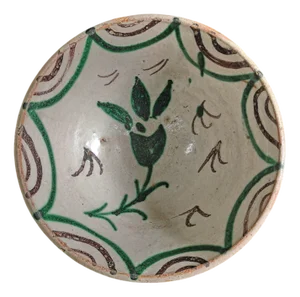 Spanish Ceramic Folk Art Bowl, 1880s