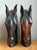 Brown Vintage Carved Wood Horse Head Sculptures - Pair For Sale - Image 8 of 15
