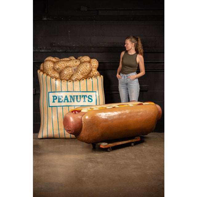 c. 1960s/1970s; Milwaukee County Stadium - Milwaukee, WI Monumental three-dimensional hot dog display salvaged from...