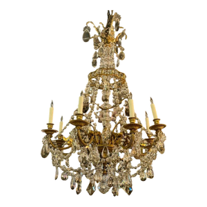 19th Century French Gilt Bronze and Crystal Chandelier