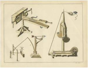 Von Reibisch, Medieval Siege Engines and Catapults, 1842, Print