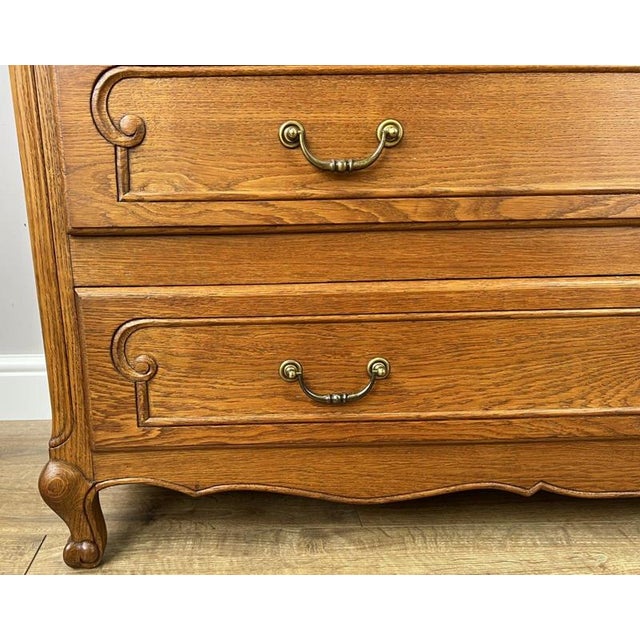 Vintage Louis French Oak Chest of Drawers with Three Drawers For Sale - Image 6 of 12