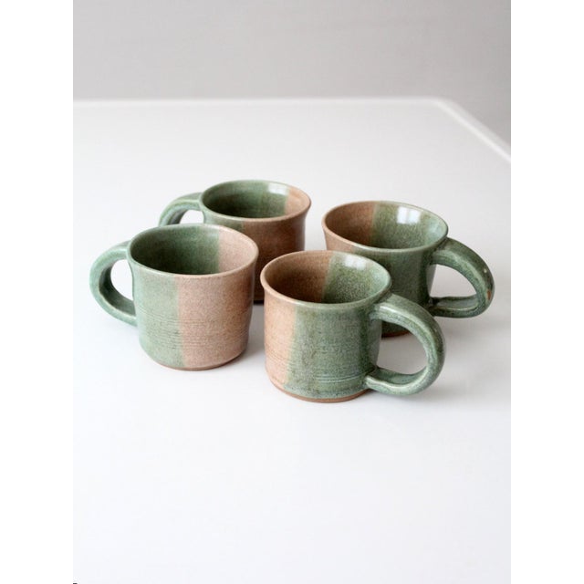Vintage Studio Pottery Mug Set of 4 For Sale - Image 16 of 18