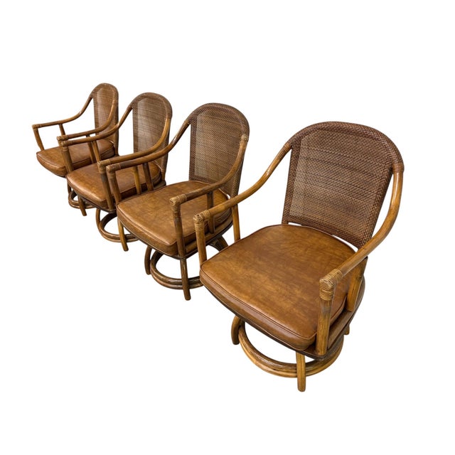 Vintage Bamboo & Rattan 5-Piece Dinette Set For Sale - Image 4 of 10