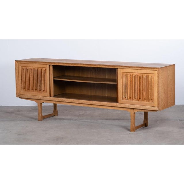 Vintage Danish Oak Sideboard by Henning Kjærnulf, 1960s For Sale - Image 4 of 13