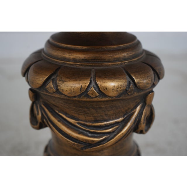 Pair Italian Style Oval Marble Top Occasional Tables For Sale - Image 4 of 12