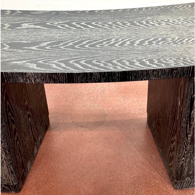 James Mont Vintage Cerused Oak Executive Desk, in the Style of James Mont For Sale - Image 4 of 18