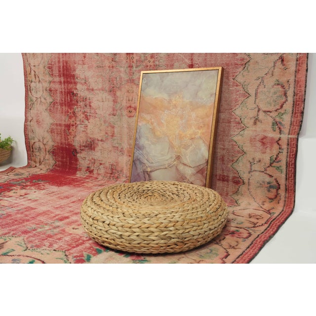1970s Vintage Turkish Handmade Wool Cotton Red Area Rug For Sale - Image 10 of 12