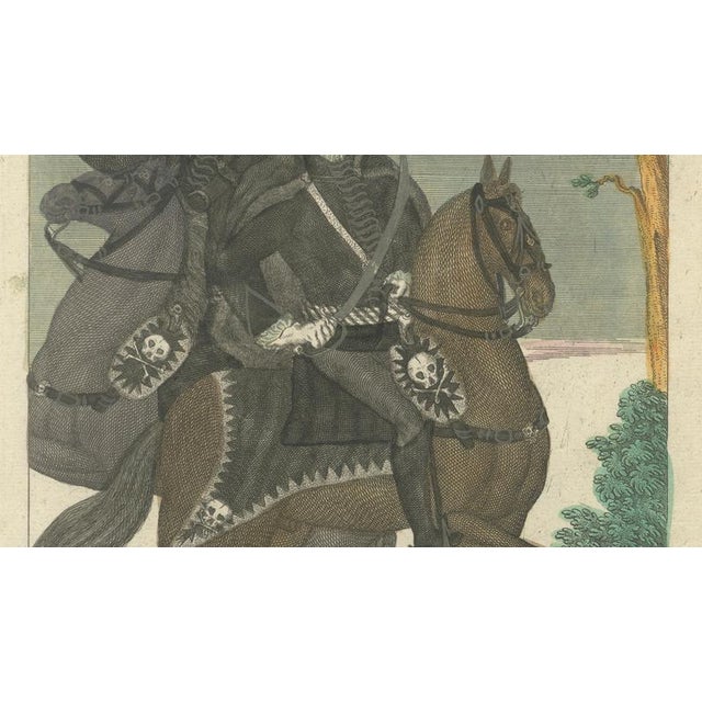 Johann Gottfried Böck, Death's Head Skull Hussars, 1750s, Engraving For Sale - Image 6 of 10