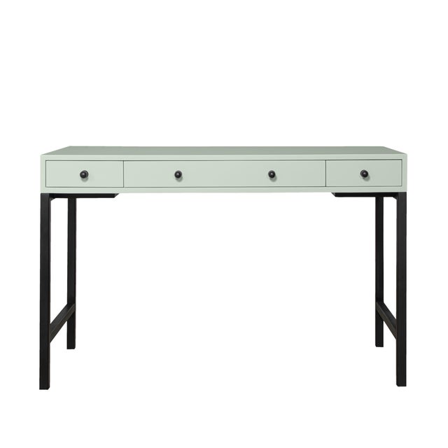 David Francis Maple Writing Desk - Celery Green For Sale - Image 4 of 8