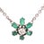 14 Karat Gold Necklace With 3 Flowers in Ruby Sapphire Emerald With Diamonds For Sale - Image 4 of 11