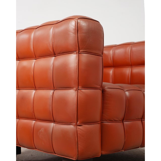 Josef Hoffmann for Wittmann Leather Kubus Armchair Vienna Secession For Sale - Image 10 of 18