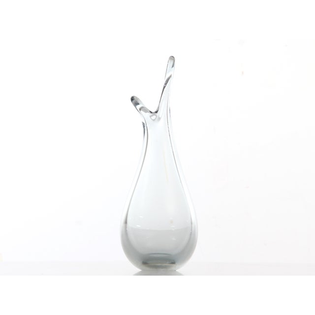 Holmegaard Scandinavian Glass Vase by Per Lütken for Holmegaard Glasværk, 1950s For Sale - Image 4 of 4