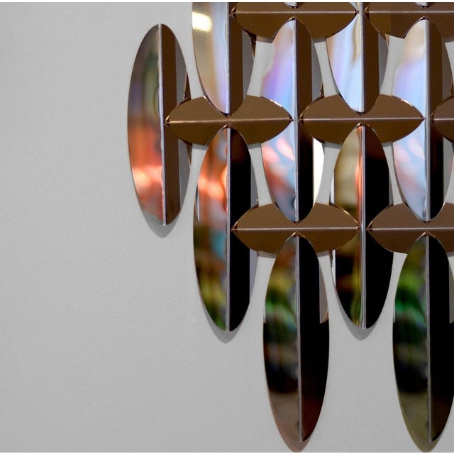 Contemporary Large Wall Mirror in Polished Aluminum by Martens & Visser For Sale - Image 3 of 6