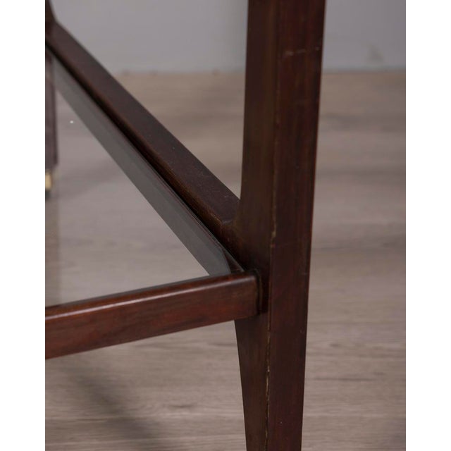 Vintage Italian Wood and Glass Food Trolley, 1940s For Sale - Image 9 of 11