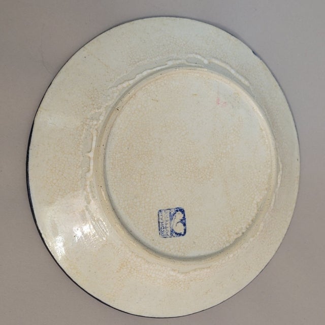 Blue Dedham Pottery Moth Plate, Arts & Crafts Era, C. 1910 For Sale - Image 8 of 9