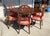 Traditional 7 Piece 5ft Round Dining Set With Coral Upholstery For Sale - Image 3 of 18