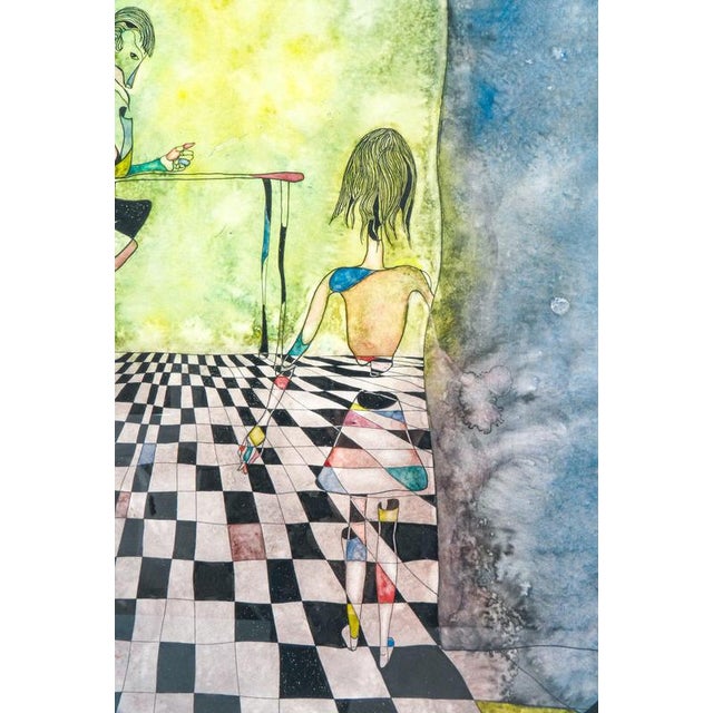 1970s Ermanno Metelerkamp, Apparition, 1970, Watercolor and Ink on Paper For Sale - Image 5 of 16