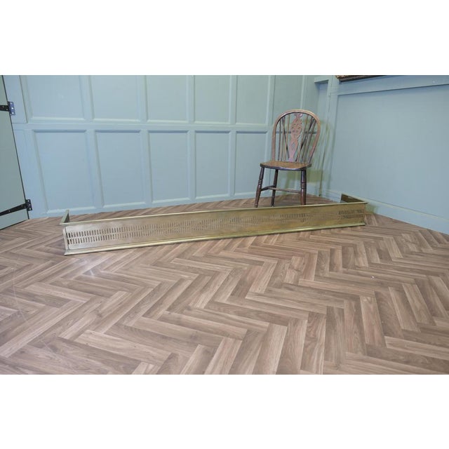 Very Long 19th Century Pierced Brass Fender (7ft 6” long) This is a very superior quality Victorian Pierced Brass Fender...