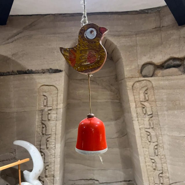 Ceramic 1960s Pacific Stoneware Art Pottery Birdie Wind Chime For Sale - Image 7 of 7