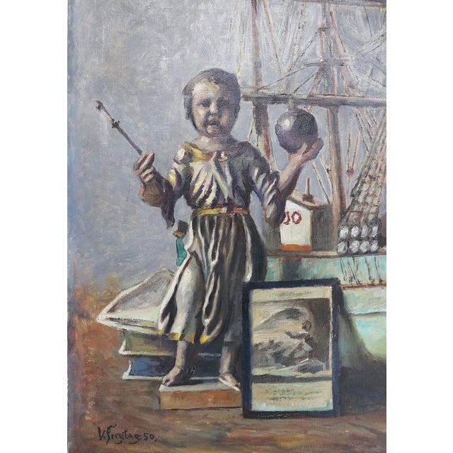 The original oil painting is painted by Viktor Freytag (1870-?), Berlin in 1950 on deep stretched canvas and is currently...