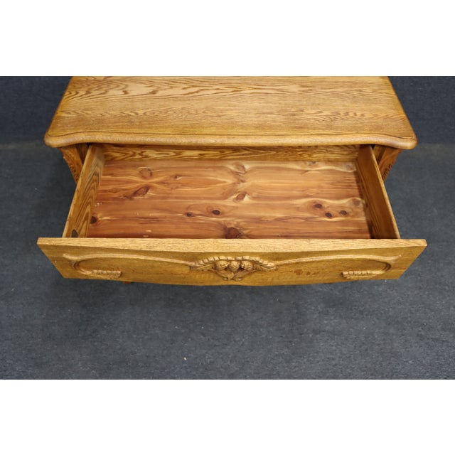 Brown Oakwood Interiors Solid Oak Carved French Country 4-Drawer Dresser With Cedar-Lined Oak Drawers For Sale - Image 8 of 14