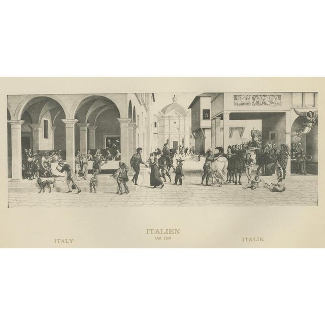 After Max Tilke, Italian Renaissance Street Scenes, Engravings, 1880s, Set of 2 For Sale - Image 6 of 11
