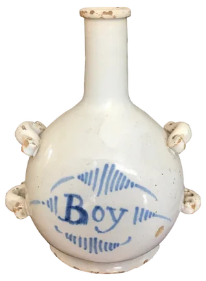 18th Century Boy Drinking Jar, Nevere, France, 1785