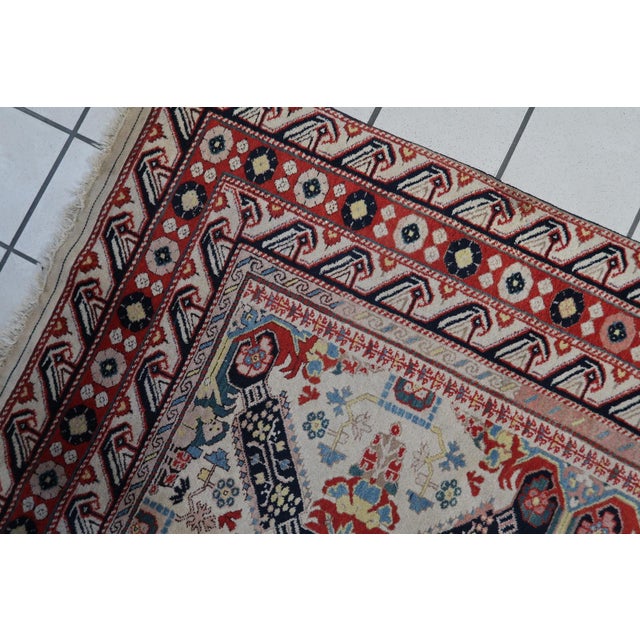 Traditional 1950s Handmade Vintage Caucasian Zeyhur Rug 4.2' X 7.4' (130cm X 228cm) For Sale - Image 3 of 13