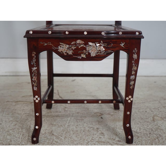 Wood Pair of Vietnamese Mother of Pearl Inlaid Occasional Side Chairs For Sale - Image 7 of 18