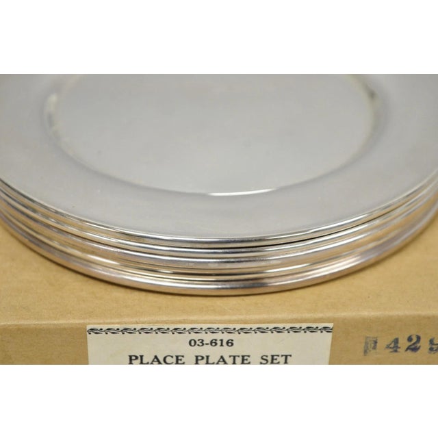 Oneida Vintage Oneida Mid Century Modern 6" Silver Plated Bread Dessert Plate, Set of 6 For Sale - Image 4 of 13