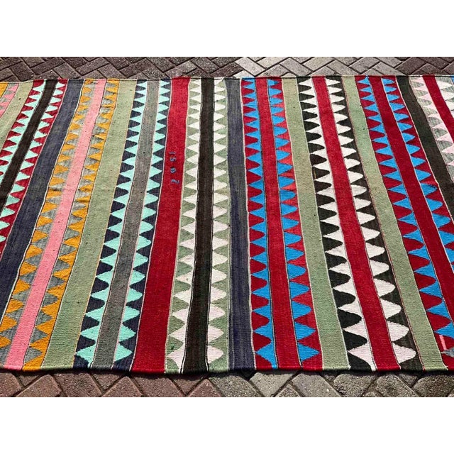 Mid-Century Modern Colorfull Vintage Kilim _ 67" X 137" For Sale - Image 3 of 10