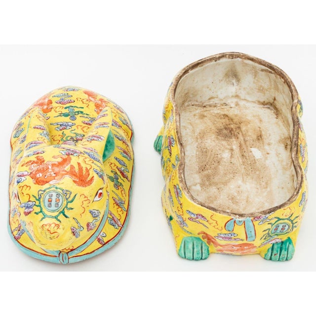 Wood Chinese Famille Jaune Covered Tureen For Sale - Image 7 of 9