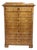 Biedermeier Maple Veneer Pillared Chest of Drawers with Pointed Gable, Thuringia, 1820s For Sale