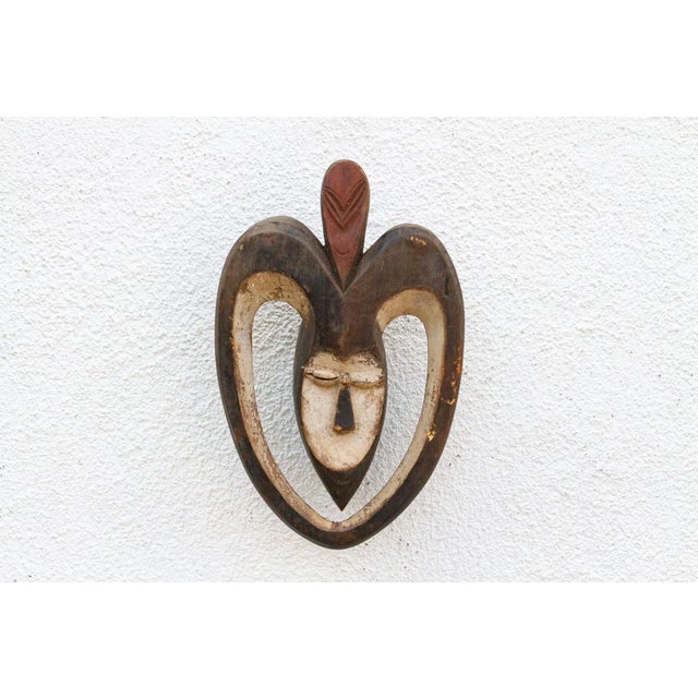 African African Painted Kwele Protector Mask For Sale - Image 3 of 8