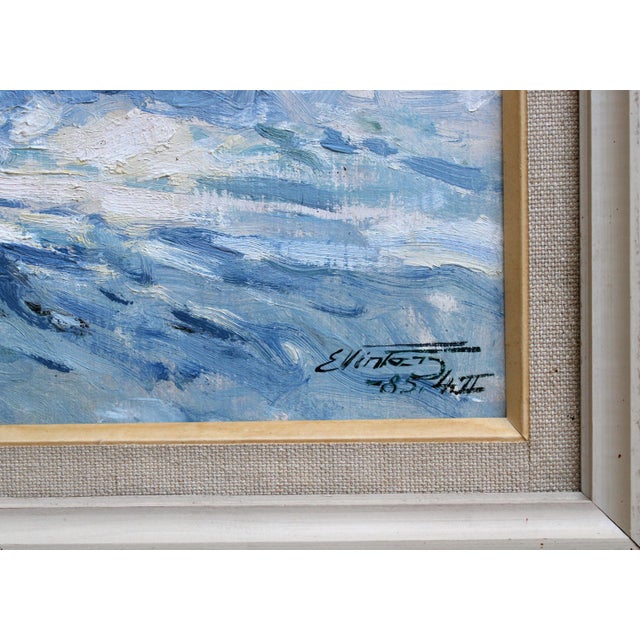 Edgars Vinters, Sunny Winter Landscape, 1985, Oil on Cardboard For Sale - Image 3 of 8