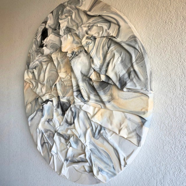 "Sanctum" Round 36" Original Sculptural Abstract Painting by Shelly Floyd For Sale In Austin - Image 6 of 8