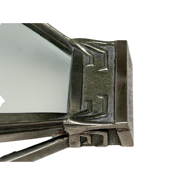 Art Deco Nickel-Plated Bronze Wall Light by Max Le Verrier, 1920s For Sale - Image 8 of 14