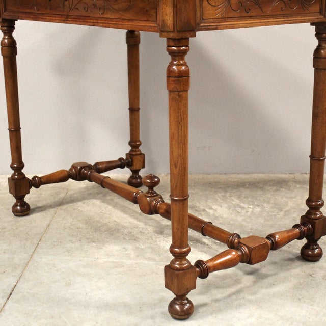 Wood Walnut Writing Table, 19th Century For Sale - Image 7 of 16