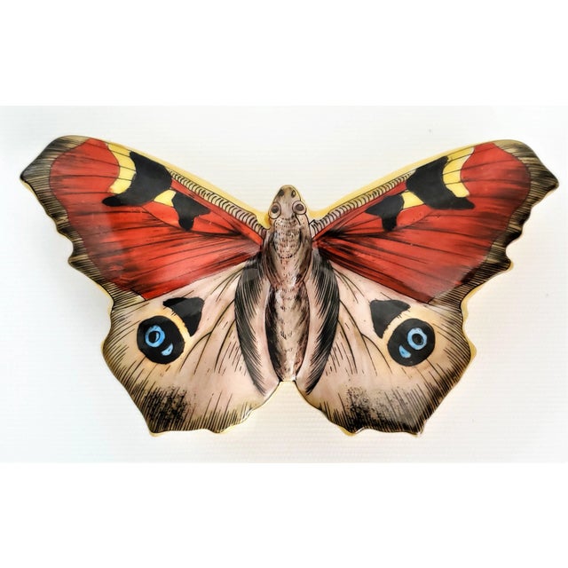 Offering a vintage French designer Fabienne Jouvin porcelain ceramic butterfly SMALL trinket or jewelry box for Tozai,...