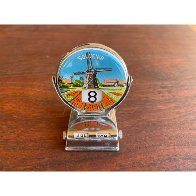 Mid-Century Modern Mid Century 1960 Chrome Holland Souvenir Flip Calendar For Sale - Image 3 of 5