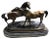 Miniature French Patinated Bronze Figure of Two Horses by P. J. Mene For Sale