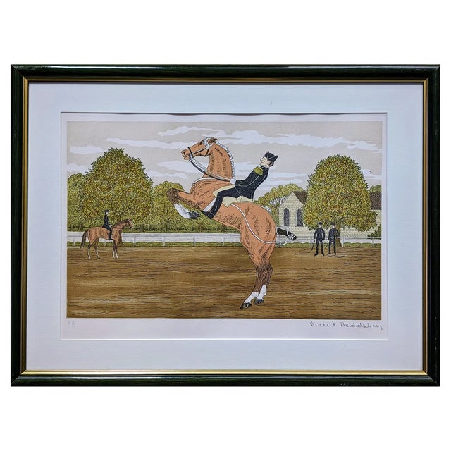 Vincent Haddelsey, Equestrian Scene, Original Hand-Signed Lithograph, Framed For Sale