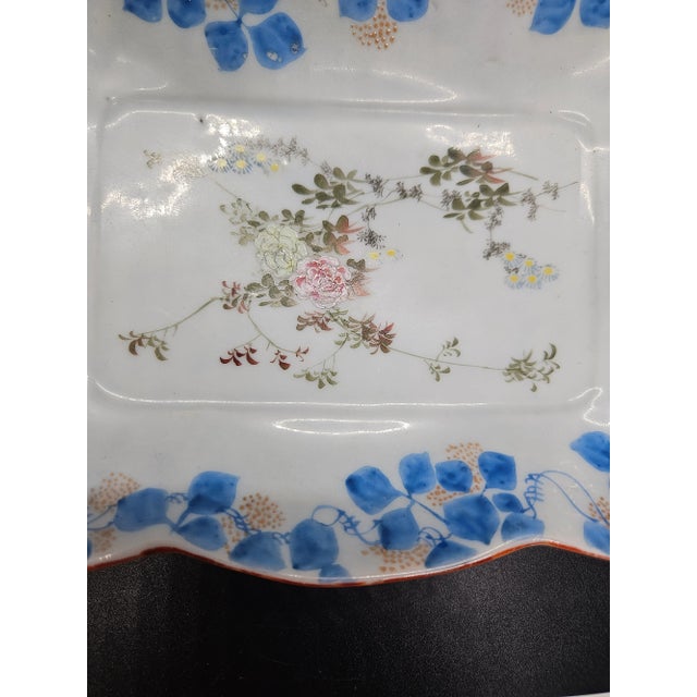 Fine Antique Japanese Lotus Form Dish Tray. Meiji Period