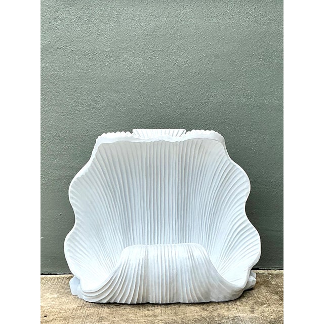 Vintage White Clam Shell Table Pedestals - Pair For Sale In West Palm - Image 6 of 15