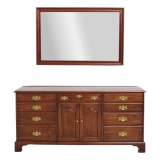 Henkel Harris Cherry Dresser W. Mirror For Sale