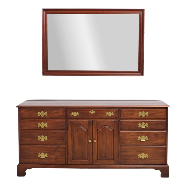 Henkel Harris Cherry Dresser W. Mirror For Sale