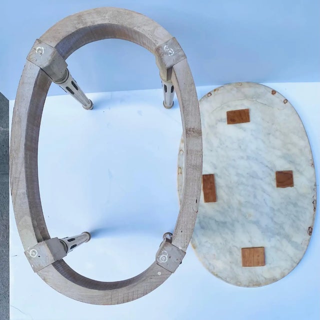 Off-white Italian Marble Cocktail Table, Neoclassical Style, Circa Mid-20th Century, Italy For Sale - Image 8 of 8