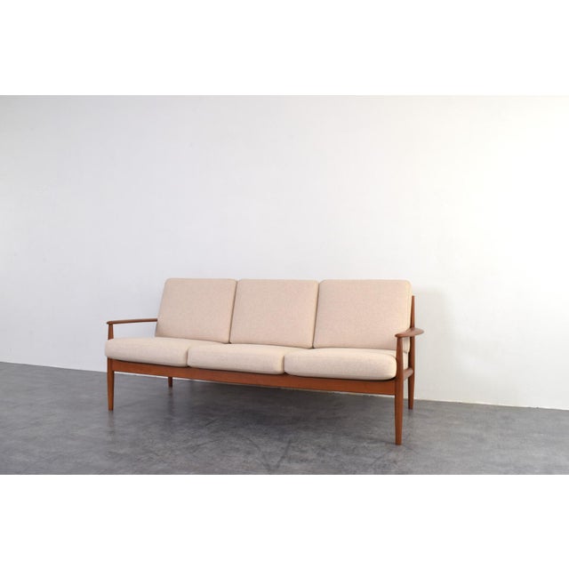 Mid-Century Danish Teak and Wool Sofa by Grete Jalk for France & Søn, 1960s For Sale - Image 10 of 17