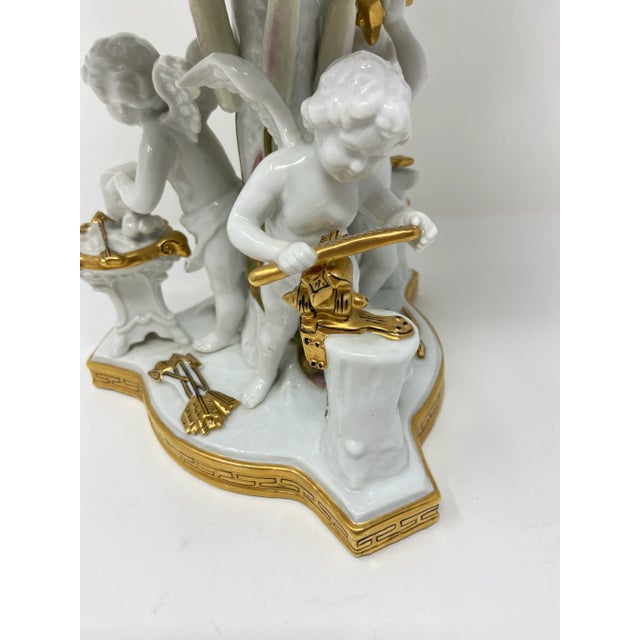 Mid 19th Century Antique Cherubs Centerpiece Compote With Small Vase Moore Brothers British For Sale - Image 5 of 13